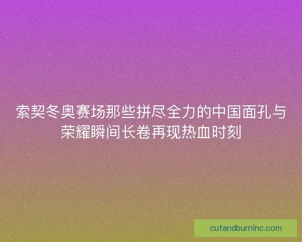 索契冬奥赛场那些拼尽全力的中国面孔与荣耀瞬间长卷再现热血时刻