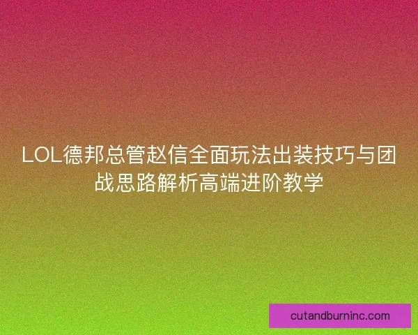 LOL德邦总管赵信全面玩法出装技巧与团战思路解析高端进阶教学