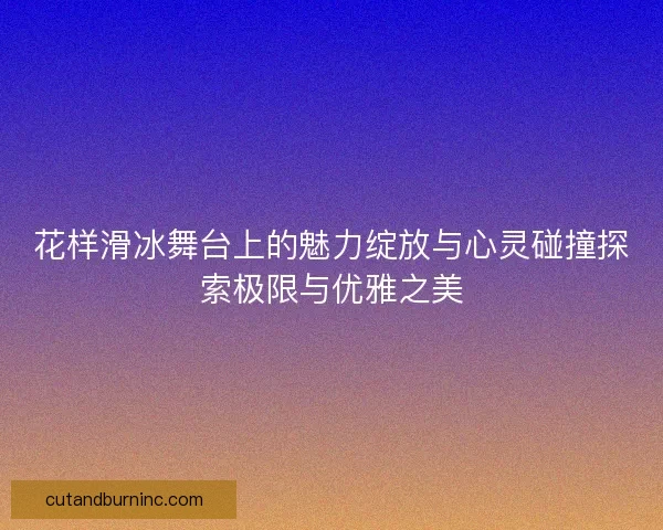 花样滑冰舞台上的魅力绽放与心灵碰撞探索极限与优雅之美